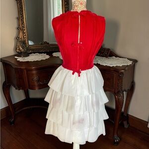 Vintage Red and White Layered Dress